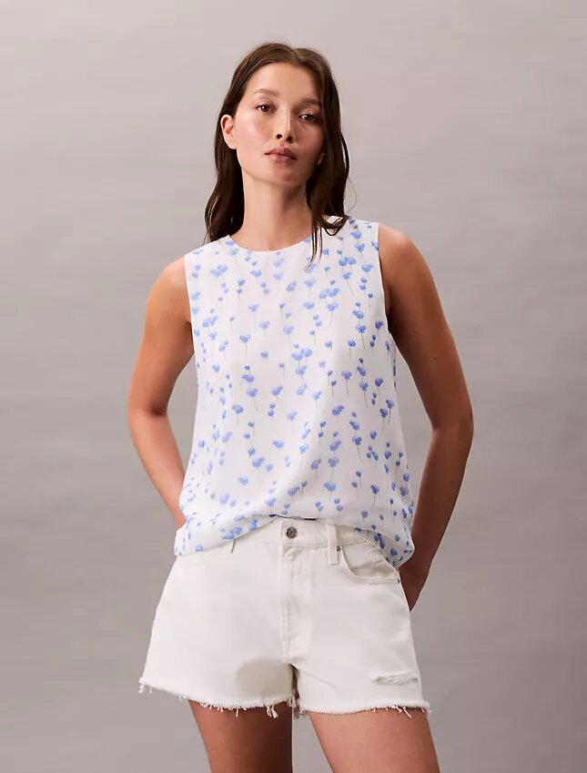 Printed Chiffon Sleeveless Top Printed Chiffon Sleeveless Top