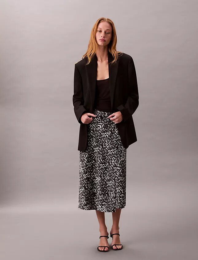 Printed Satin Midi Skirt Printed Satin Midi Skirt