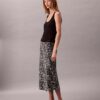 Printed Satin Midi Skirt Printed Satin Midi Skirt