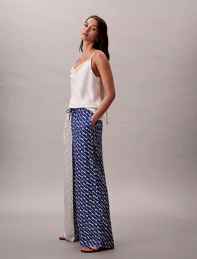 Printed Viscose Twill Wide Leg Pants Printed Viscose Twill Wide Leg Pants