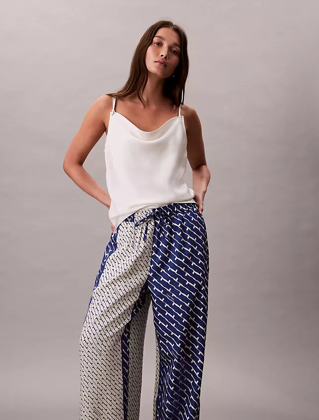 Printed Viscose Twill Wide Leg Pants Printed Viscose Twill Wide Leg Pants