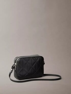 Quilted Emblem Logo Camera Bag