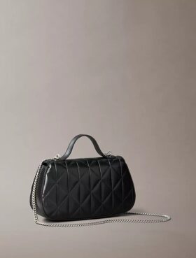 Quilted Emblem Logo Handle Chain Bag