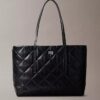 Quilted Emblem Logo Small Tote Bag