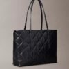 Quilted Emblem Logo Small Tote Bag