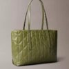 Quilted Emblem Logo Small Tote Bag