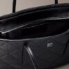 Quilted Emblem Logo Small Tote Bag