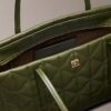 Quilted Emblem Logo Small Tote Bag