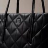 Quilted Emblem Logo Small Tote Bag