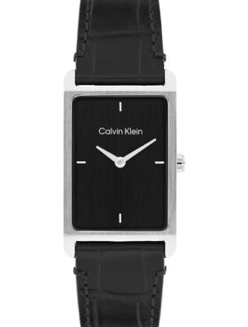 Rectangle Dial Leather Strap Watch