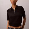 Relaxed Knit Polo Sweater
