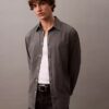 Relaxed Wool Blend Button-Down Shirt