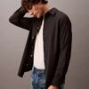 Relaxed Wool Blend Button-Down Shirt