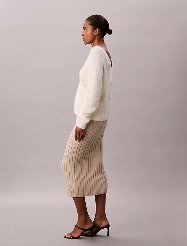 Rib Cotton Midi Skirt Rib Cotton Midi Skirt