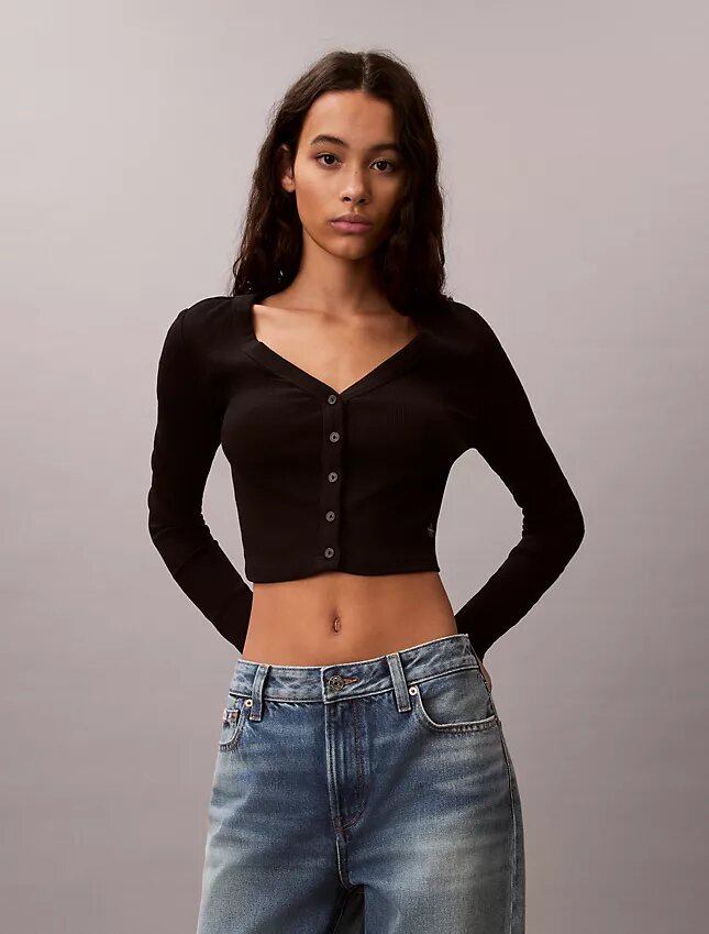 Rib Cropped Cardigan Rib Cropped Cardigan
