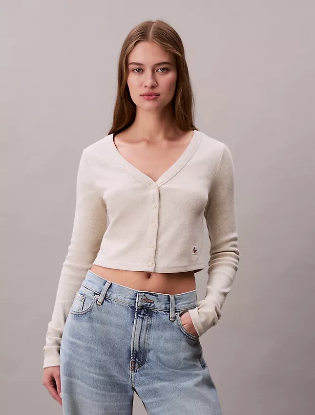 Rib Cropped Cardigan Rib Cropped Cardigan