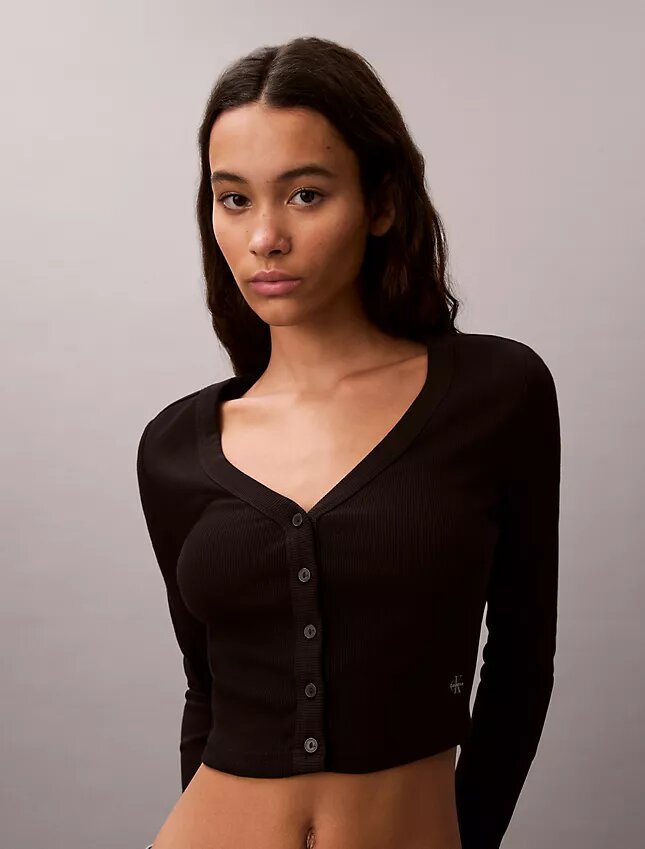 Rib Cropped Cardigan Rib Cropped Cardigan