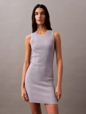 Rib Sleeveless Mini Dress