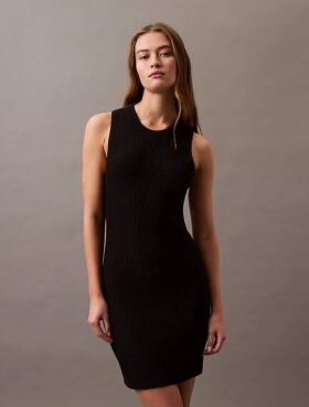 Rib Sleeveless Mini Dress
