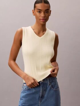 Rib V-Neck Tank Top