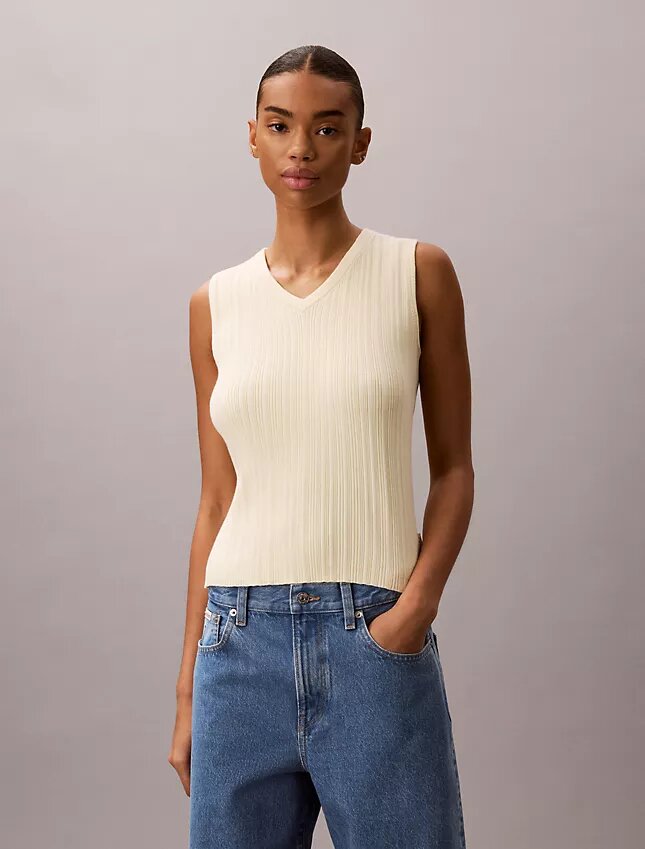 Rib V-Neck Tank Top Rib V-Neck Tank Top