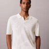 Ribbed Sweater Polo Shirt