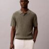 Ribbed Sweater Polo Shirt