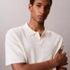 Ribbed Sweater Polo Shirt