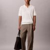 Ribbed Sweater Polo Shirt