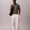 Ribbed Sweater Polo Shirt