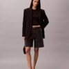 Roll Hem A-Line Denim Shorts
