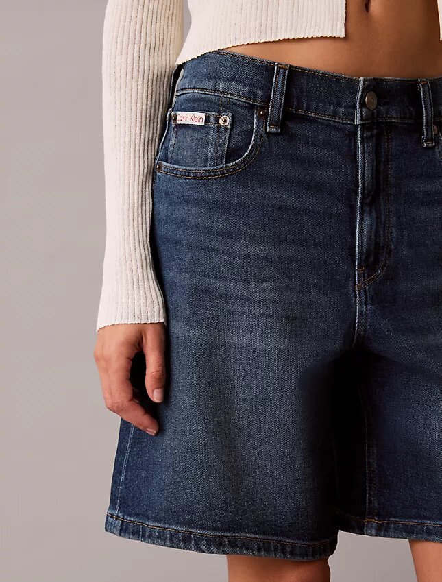 Roll Hem A-Line Denim Shorts Roll Hem A-Line Denim Shorts