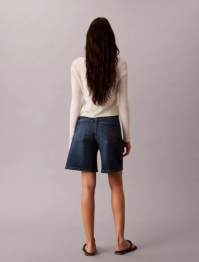 Roll Hem A-Line Denim Shorts Roll Hem A-Line Denim Shorts