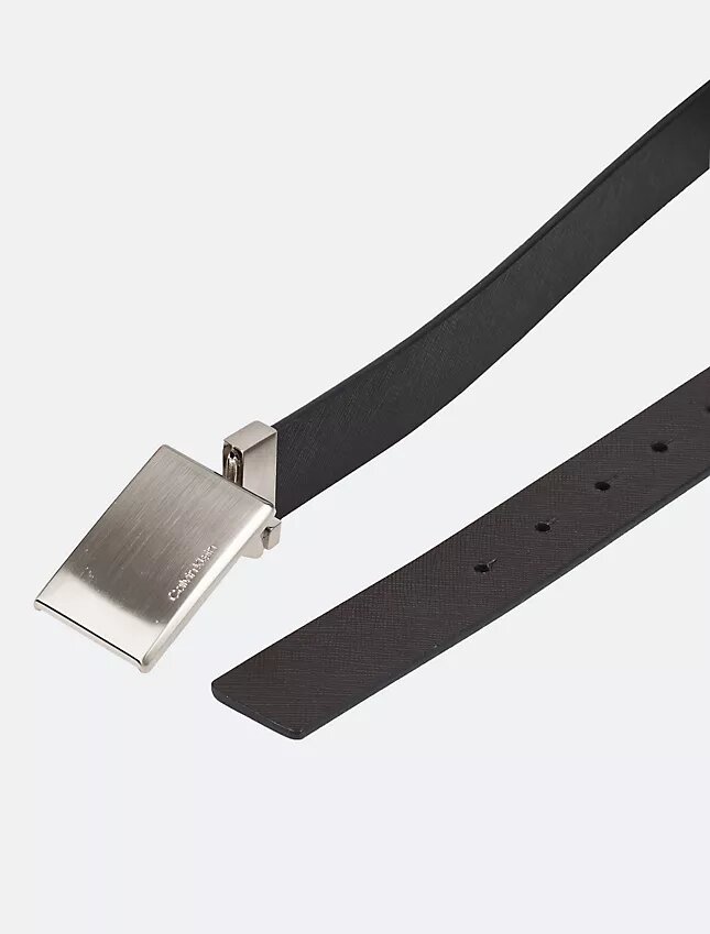 Saffiano Reversible Plaque Buckle Belt Saffiano Reversible Plaque Buckle Belt