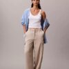 Satin Twill Relaxed Cargo Pants
