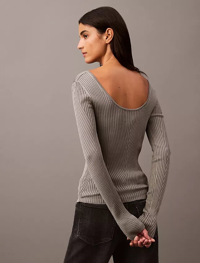 Scoop Neck Rib Sweater Scoop Neck Rib Sweater
