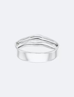 Sculptural Fluid Shape Hinged Bangle