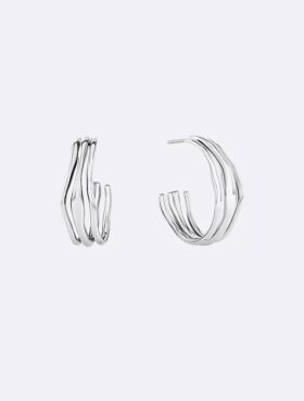 Sculptural Fluid Shape Hoop Earrings