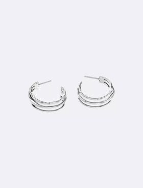 Sculptural Fluid Shape Hoop Earrings
