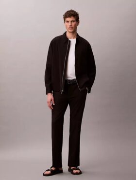 Seersucker Straight Pants