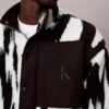 Sherpa Printed Relaxed Mock Neck Jacket Sherpa Printed Relaxed Mock Neck Jacket