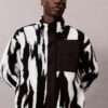 Sherpa Printed Relaxed Mock Neck Jacket Sherpa Printed Relaxed Mock Neck Jacket