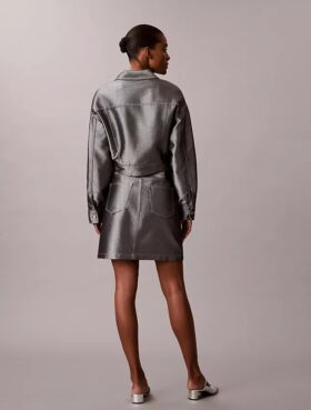 Shine Denim A-Line Skirt