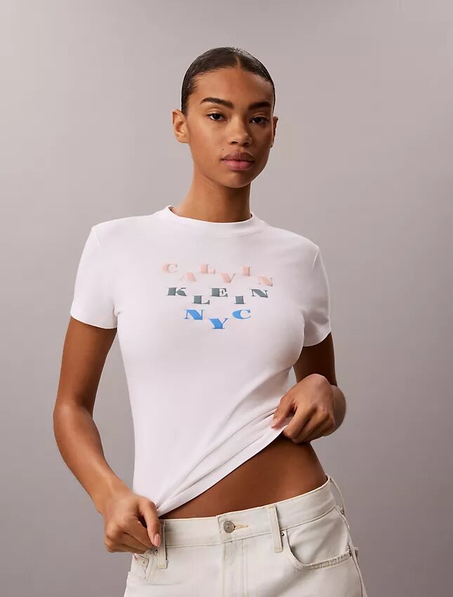 Slim Tiered Logo Graphic Tee Slim Tiered Logo Graphic Tee
