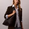 Slouchy Leather Medium Shoulder Bag