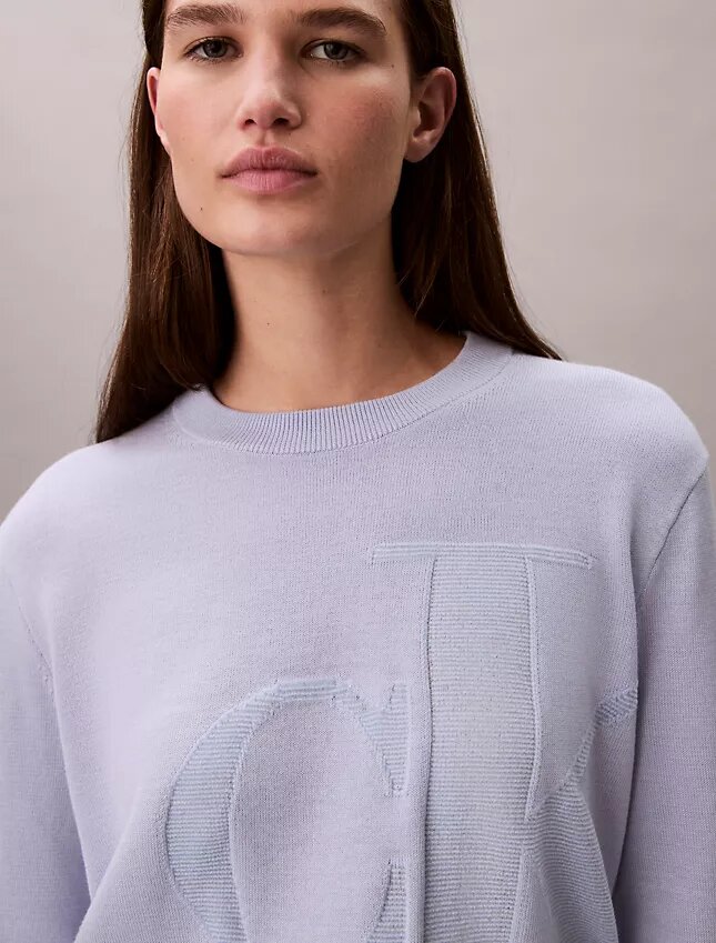 Smooth Cotton Chenille Monogram Sweater Smooth Cotton Chenille Monogram Sweater