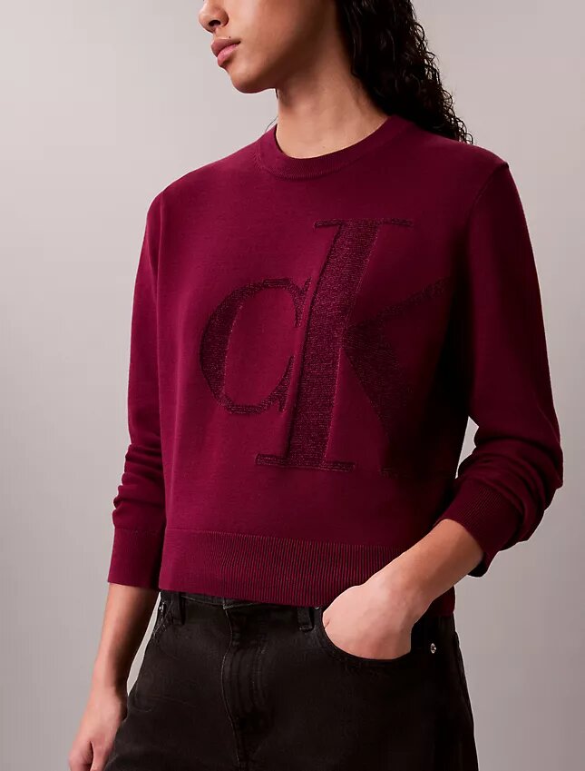 Smooth Cotton Chenille Monogram Sweater Smooth Cotton Chenille Monogram Sweater
