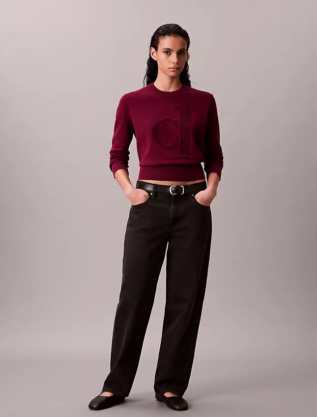 Smooth Cotton Chenille Monogram Sweater Smooth Cotton Chenille Monogram Sweater