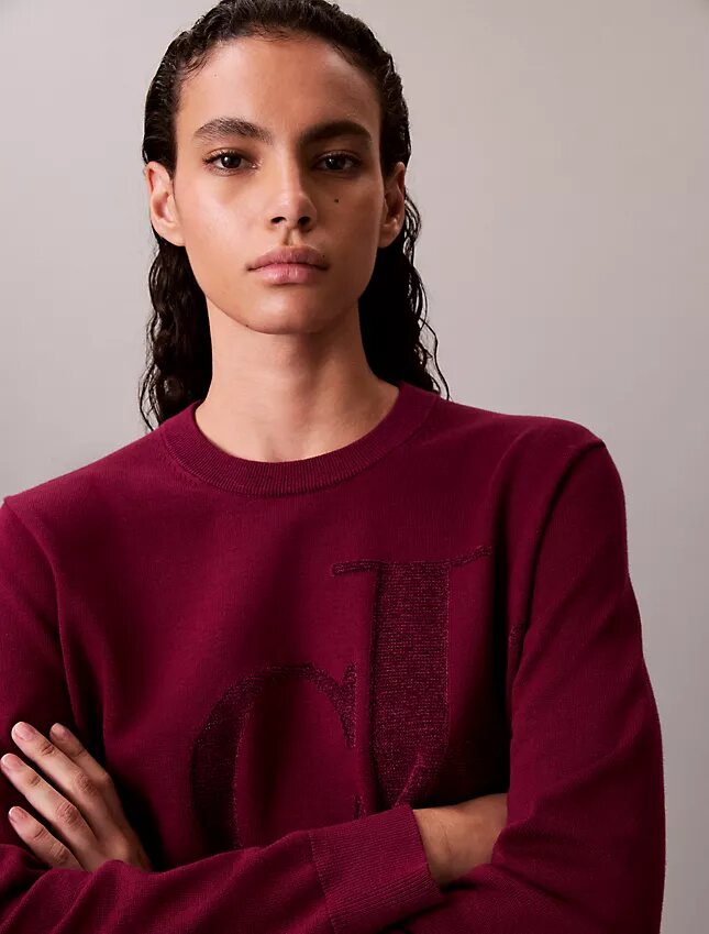 Smooth Cotton Chenille Monogram Sweater Smooth Cotton Chenille Monogram Sweater