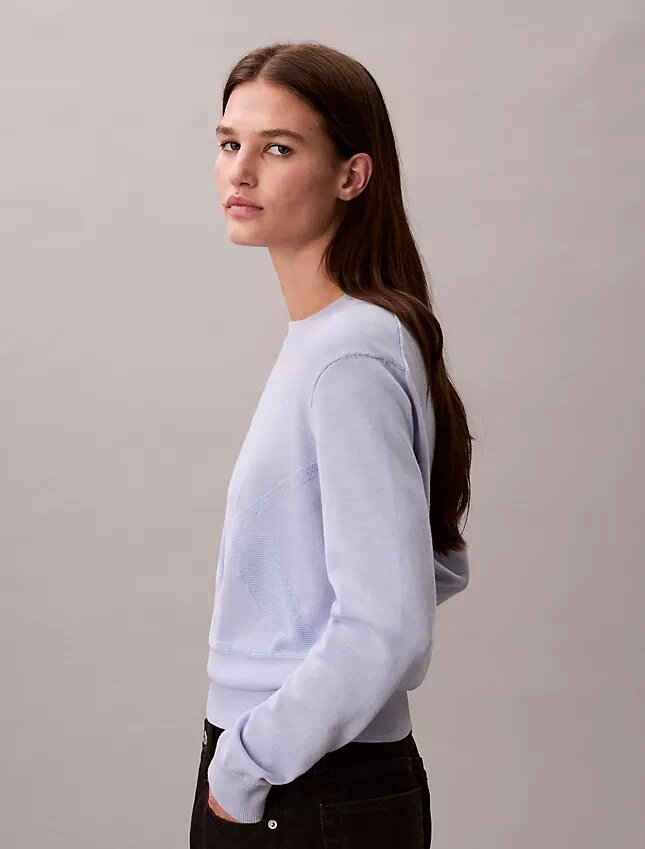 Smooth Cotton Chenille Monogram Sweater Smooth Cotton Chenille Monogram Sweater